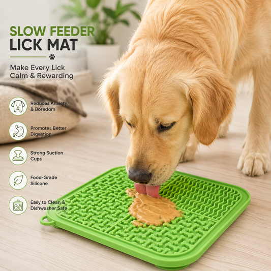 Premium Dog Lick Mat – Slow Feeder with Suction Cups for Anxiety Relief