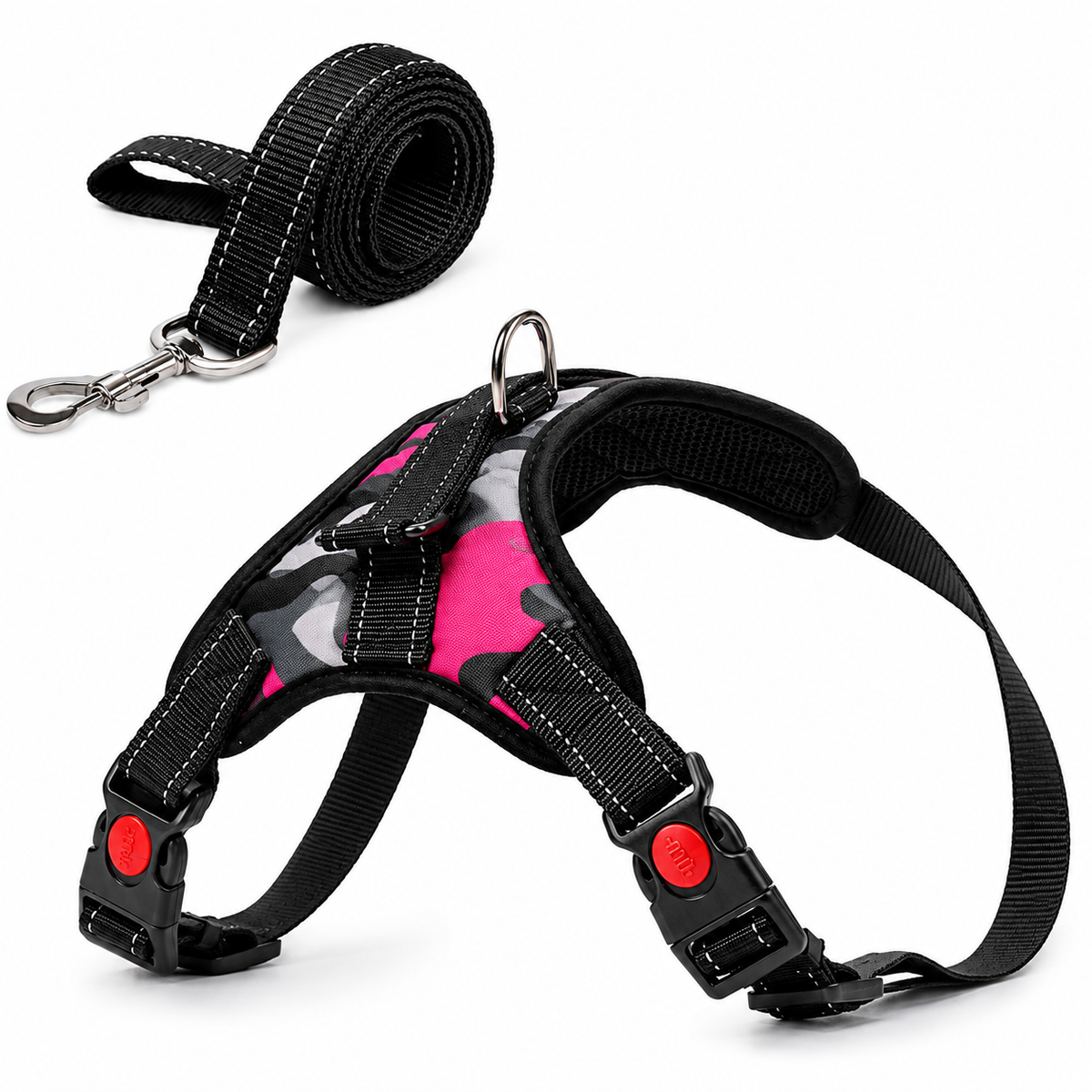 Camouflage Dog Harness & Leash Set