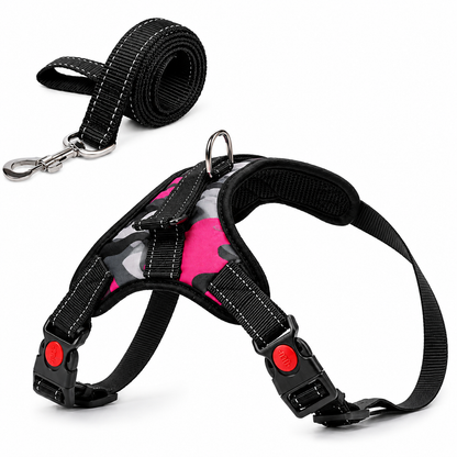 Camouflage Dog Harness & Leash Set