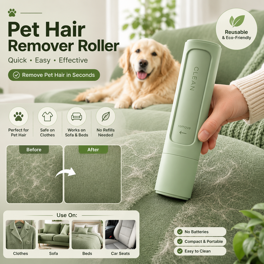 Pet Hair Remover Roller Brush – Reusable Lint Roller for Dog & Cat Hair