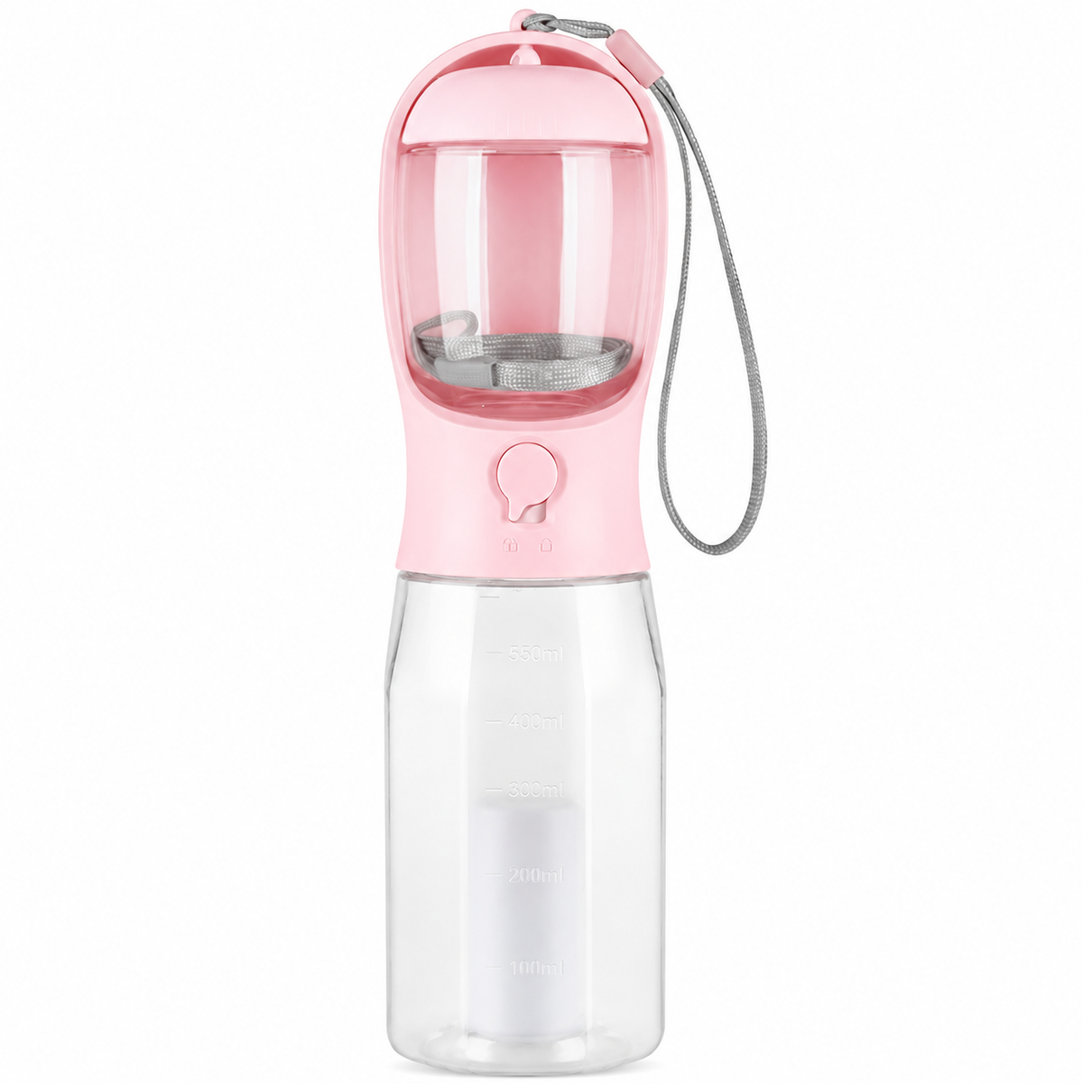 3-in-1 Portable Dog Water Bottle with Food Container & Poop Bag Dispenser